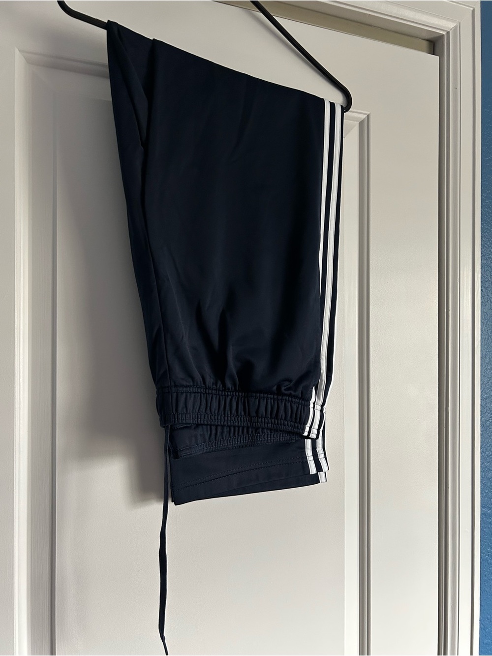 Men’s Black Addidas Athletic Pants with White Stripe